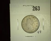 1883 Liberty Nickel - With Cents - Better Date, VF.