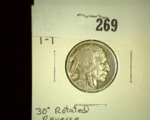 1913 D Buffalo Nickel, Type One, 30 degree rotated reverse, VG.