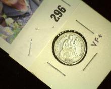 1876-S Seated Liberty Dime, VF.