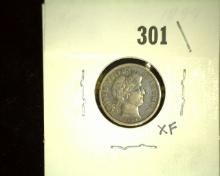 1899Â P Barber Dime, EF.