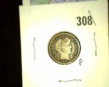 1911Â P Barber Dime, Full Liberty.Â 