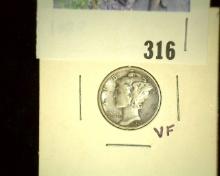 1927 P Mercury Dime, VF.