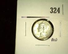 1942 P Mercury Dime, AU.