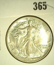 1942 P Walking Liberty  Half Dollar, AU.