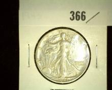 1943Â P Walking Liberty  Half Dollar, AU.