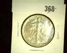 1943Â P Walking Liberty  Half Dollar, AU.