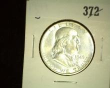 1949-S Franklin  Half Dollar, AU, Key Date.