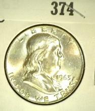 1963-DÂ  Franklin  Half Dollar, BU.