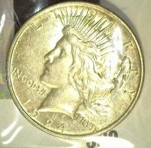 1924Â P Peace Silver Dollar