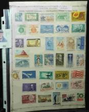 (37) U.S. Stamps on an album page. Hinged.