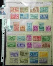 (33) U.S. Stamps dating 1948-1952. Some not cancelled. Hinged on an album page.