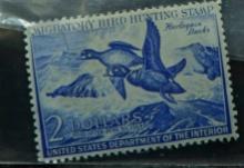 RW19 $2 U.S. Department of the Interior Migratory Bird Hunting Stamp. Unsigned.