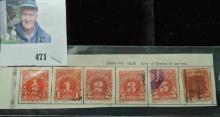 1930-1931 Issue U.S. Postage Due Stamps Half Cent, One Cent, Two Cent, Three Cent, Five Cent & Ten C