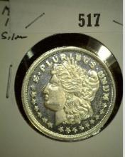 One Troy Ounce Silver Trade Unit .999 Fine Silver, design is with Morgan Dollar design and Balance s