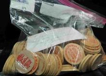 80++ Sambo's Wooden Nickels, many have Town and State from across the U.S.A. on them. Variance in bo