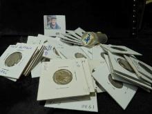 (79) Buffalo Nickels, many of which are carded and graded.