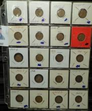 20-pocket plastic page of Lincoln Cents dating 1938-1958D.