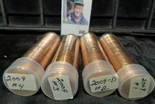 2009 Lincoln Commemorative Roll Set of Type One through Type four Gem BU Solid date rolls of Lincoln