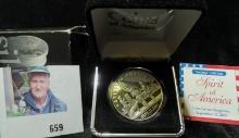 Sept. 11, 2001 Spirit of America One Ounce Silver Medallion in a special case of issue.