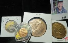 Religious Bronze Medallion; 1982 Victoria B.C. Canada Dollar; 1976 Iowa "Plow" A.R.B. Medal; & 1998