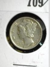 1939 S Mercury Dime, Almost Uncirculated.