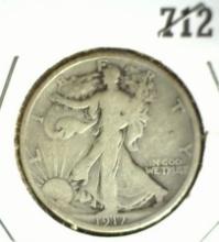 1917 P Silver Walking Liberty Half Dollar, Good.