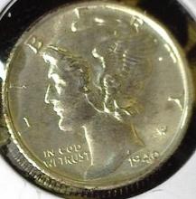1940 S Mercury Dime, High grade with Split bands.