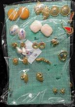 Large group of fancy 1950 era Earrings for pierced ears, appear to be unused.
