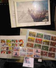 Bicentennial Souvenir Sheet Stamps "Washington Crossing the Delaware" Scott # 1686-1689; (2) differe