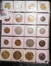20-Pocket Plastic Page full of Medals, Tokens, and etc. All ready for the Coin show.