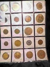 20-Pocket Plastic Page full of Medals, Tokens, and etc. All ready for the Coin show.