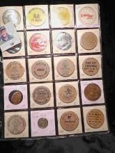 20-Pocket Plastic Page full of Fiber Tokens, Wooden Nickels, and Good Fors. All ready for the show i