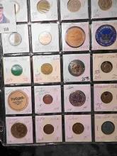 20-Pocket Plastic Page full of Medals, Tokens, and etc. All ready for the Coin show.