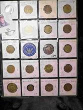 20-Pocket Plastic Page full of Medals, Tokens, and etc. All ready for the Coin show.