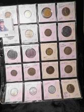 20-Pocket Plastic Page full of Foreign Coins. All ready to attend the coin show.