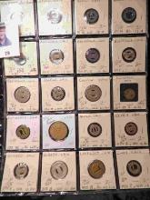 20-Pocket Plastic Page with a 1986 Mexico 100 Peso & (19) Ohio Transportation Tokens. Ready to atten