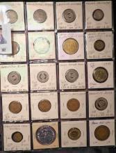 20-Pocket Plastic Page full of Medals, Tokens, and etc. All ready for the Coin show.