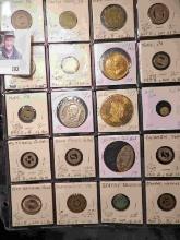 20-Pocket Plastic Page full of Medals, Tokens, and etc. All ready for the Coin show.