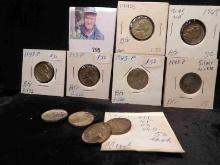 1942 D T.1 WW II era Nickel & (10) Silver World War II Jefferson Nickels, some are carded all need r
