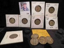 Blue Whitman Coin Folder with 32 coins; & 1941-75 Complete Set of Lincoln Cents in a blue Whitman fo