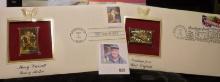 Pair of Gold Stamp Replicas. Both First Day of Issues. "Mary Cassatt Young Mother" & "Greetings from