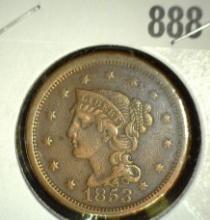 1853 U.S. Large Cent, VF.