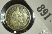 1853 Arrows U.S. Seated Liberty Half Dime. VG+.