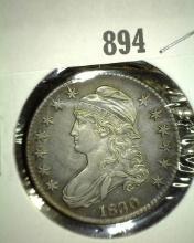 1830 Capped Bust Half Dollar, Extra Fine.