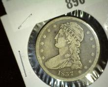 1837 Reeded Edge Capped Bust Half Dollar, Fine/Good.