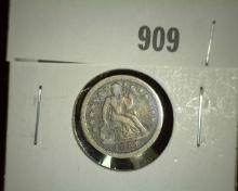 1851 New Orleans Mint U.S. Seated Liberty Dime, Fine.