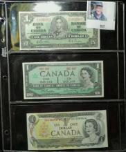January 2, 1937 Bank of Canada One Dollar; 1867 1967 Centennial of Canadian Confederation Dollar; &