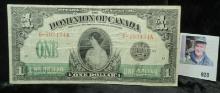 March 17th, 1917 The Dominion of Canada One Dollar Banknote. Large size.