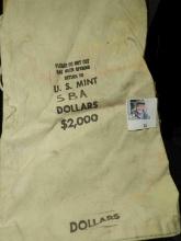 Large Canvas Money Bag "Please Do Not Cut/Bag When Opening/Return to/U.S. Mint (black magic marker "