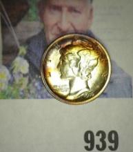 1916 P Mercury Dime, Superb Gem BU with FSB. This piece has some of the most exquisite toning you wi